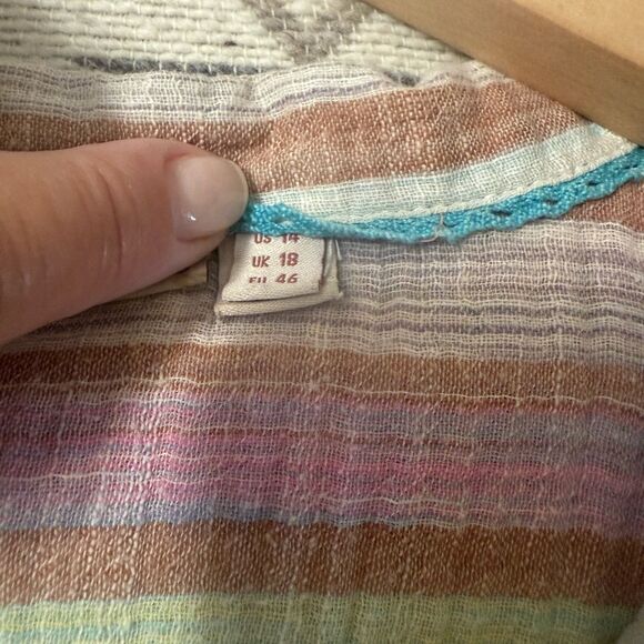 HOLDING HORSES Pastel Striped Button-Down Blouse - Picture 6 of 11